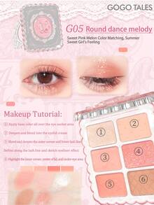 GOGO TALES 甜美粉色柔雾眼影盘芭蕾舞系列，哑光大地色系搭配细腻珠光高光，迷你旅行装，适合日常淡妆及新手使用，GOGOTALES - #G05 Round dance melody - 查看 6