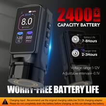 XNET Titan Max 1 Set Wireless Tattoo Machine Kit, 20 Ink Cups, Brushless Motor, Multi-Function Touch Screen, 1-12V Battery, Professional Tattoo Artist Use - Black - View 3