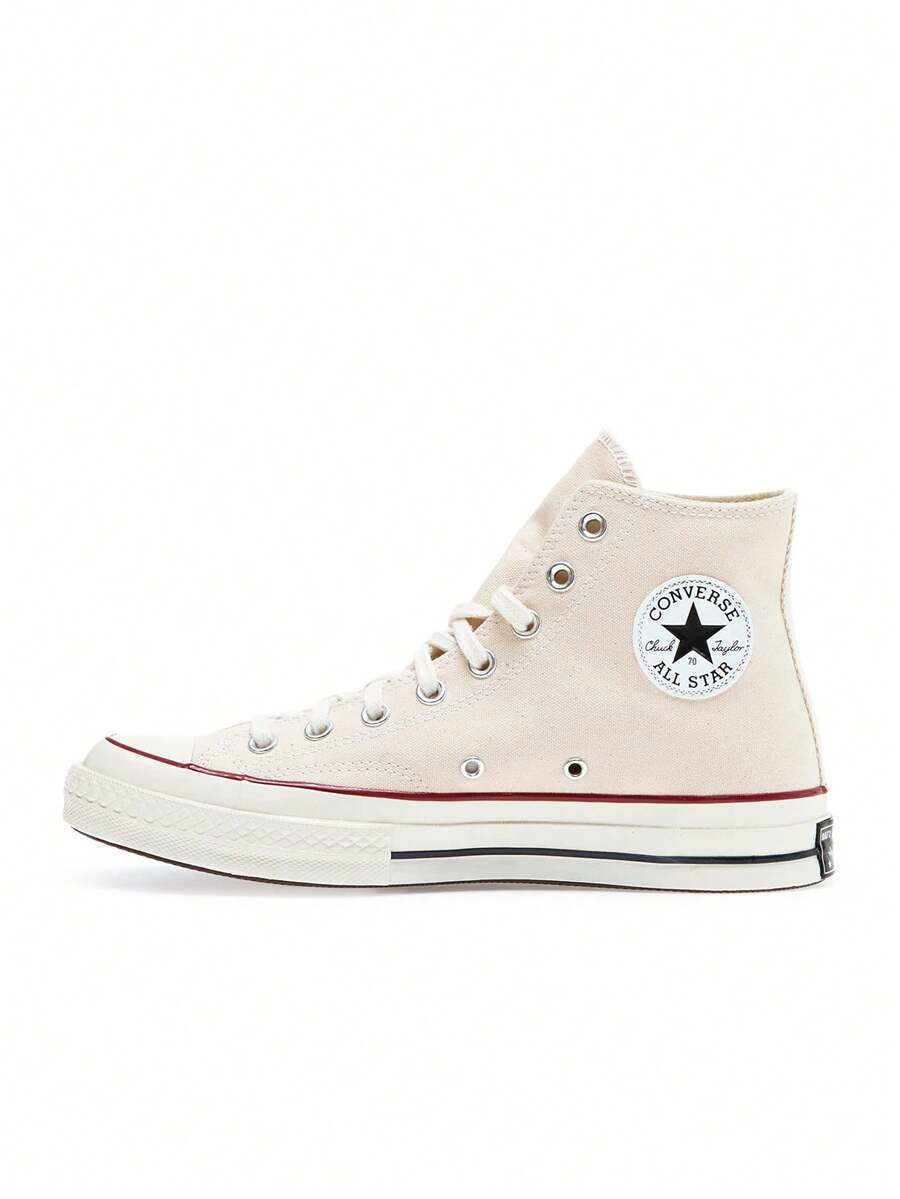 Converse Giày Chuck Taylor All-Star 70 Hi Parchment Classic High-Top bằng vải canvas, mũi giày bằng cao su bền chắc 162053C - Giấy da/Garnet/Egret - Xem 1