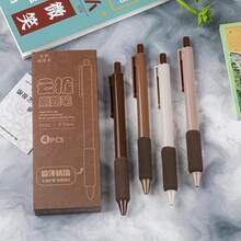 1 Box Of 4 High-Quality Student Ballpoint Pens With Soft Grip, Black Ink, Essential Back-To-School Stationery - Multicolor - View 5