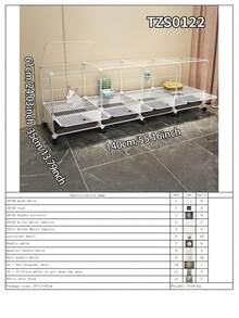 Rabbit Cage With Litter Box, Indoor Rabbit Villa, Guinea Pig Cage, Pet Rabbit Hutch With Tray - Multicolor - View 20