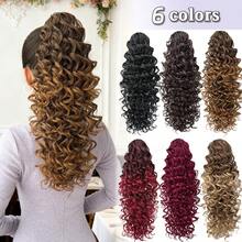 Claw Shaped Ponytail Extension Hair Accessory Black Brown Burgundy Gradient Brown Gradient Burgundy 20 Inch Long Wave Heat-Resistant Fiber Synthetic Ponytail Wig, Suitable For Women's Christmas, Halloween Music Festival Parties And Daily Use - Two-Tone - View 3