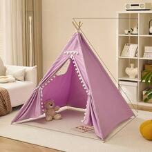 1pc Portable Children's Teepee Tent, Kids Play House, Baby Room Decor, Children's Canvas Teepee Tent, Cone Tent, Kids Mini Beach Tent - Multicolor - View 33
