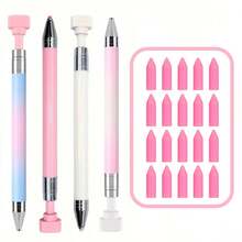 钻石画笔套装，带旋转蜡笔头，11 件套，包含 1 支粘性笔和 10 个替换软蜡笔头，艺术笔替换笔头 DIY 工艺配件 - 彩色 - 查看 8