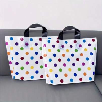 10/20/30/40/50 Fashion Polka Dot Tote Bags – Extra Large Capacity Foldable Clothing Storage Bags With Sturdy Handles, Ideal For Travel, Shopping, And Home Organization – Durable And Reusable