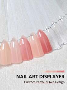 50支方形指甲油色卡棒，带金属环，透明扇形指甲油颜色展示棒，用于美甲练习、专业美甲沙龙用品、颜色测试和储存，是美甲师、初学者、DIY爱好者的理想之选，也是万圣节和圣诞节派对的完美之选。 - 無色 - 查看 9