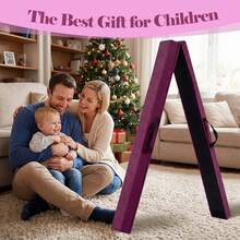 Advwin Folding Balance Beam For Kids, 8FT Gymnastics Equipment With Carry Bag For Home Training School, 70kg Capacity, Purple - Purple - View 7
