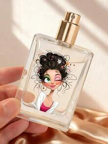 一套情人节精致少女图案香水瓶，50毫升玻璃可填充香水瓶，迷你香水瓶，精致少女护肤图案设计，旅行必备，可填充喷雾瓶，周年纪念日和生日的绝佳礼物，情人节礼物，情人节必备，送给爱人的完美礼物 - 彩色 - 查看 1