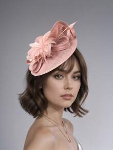 1pc Vintage Feather Flower Arrow Fascinator Hat, Women's Church Kentucky Derby Headband Bridal Wedding Hat Tea Party Headpiece, Back To School Mini Hat, Mini Bowler Hat, Mini Top Hat, Mini Visor Hat, Headpiece, Dance Accessory