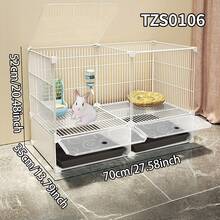 Rabbit Cage With Litter Box, Indoor Rabbit Villa, Guinea Pig Cage, Pet Rabbit Hutch With Tray - Multicolor - View 2