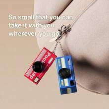 1080P Mini Keychain Camera - 0.96" HD Screen, 8MP Vintage SLR Design, 160° Wide Angle, Anti-Lost Strap, Rechargeable Portable DV Camera Suitable For Adults/Teens/Outdoor Travel - Multicolor - View 8