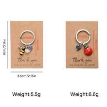 Thank You Gratitude Card Heart Keychain Holiday Card Small Postcard, Employee Appreciation, Encouragement Blessing Close Friends - Ladybug Keychain - View 5