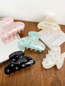 1pc/5pcs Geometric Pattern Casual EVA (Ethylene-Vinyl Acetate Copolymer) 2026 New Half-Round Beach, Travel, Party, Vacation, Back To School Sweet Hair Claw Clip Hair Accessory - Multicolor - View 10