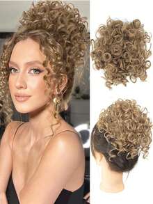 Women's Messy Bun Scrunchie Ponytail Hair Piece, Elastic Drawstring Loose Bun Wig, Suitable For Thin Hair, High Temperature Synthetic Fiber Bun Extension, Natural Black - Multicolor - View 14