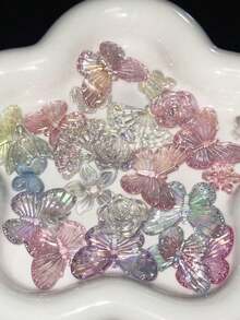Ca. 80 Stücke/70g Vintage goldfarbene gemischte Rosenimitation ABS Perle Crushed Ice Material gemischt für DIY Armband, Handyhülle, Halskette Schmuck, handgemachtes Geschenk für Freunde, Mehrzweck-Schmuckzubehör mit Löchern - Gold - Übersicht 5