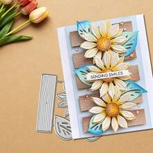 1pc Sunflower & Leaf Design Metal Cutting Die, Durable For Scrapbooking, Greeting Cards, Gift Cards, Scrapbooking Supplies - Silver - View 6