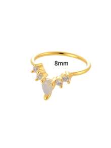 Toppiercing 1pc Minimalist Versatile Micro-Inlaid Zirconia Heart & Flower Nose Ring, Popular Nose Piercing Accessory - Multicolor - View 25