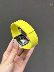 1pc Unisex Litchi Texture Silicone Magnetic Watch Band, Compatible With Apple Watch 42mm, 38mm, 40mm, 41mm, 44mm, 45mm, 46mm, 49mm, Fashionable Smart Watch Replacement Strap For Series Ultra2, Ultra SE2, SE 11, 10, 9, 8, 7, 6, 5, 4, 3, 2, 1