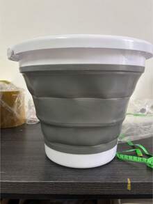 1pc Silicone Foldable Bucket, Portable Car Folding Plastic Bucket, Laundry Collapsible Bucket, Large Capacity Fishing Silicone Bucket, Portable Storage Water Bucket For Home, Gardening, Laundry, Fishing