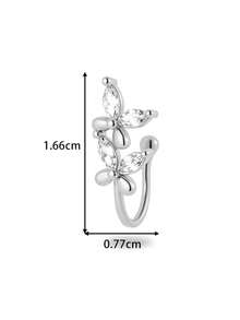 Toppiercing 1 Peça Clipe de Nariz Versátil de Moda com Zircônia Micro-Incrustada em Formato de Coração, Lua, Estrela, Flor, Anel de Nariz Falso Sem Perfuração - Multicolorido - Visão 25