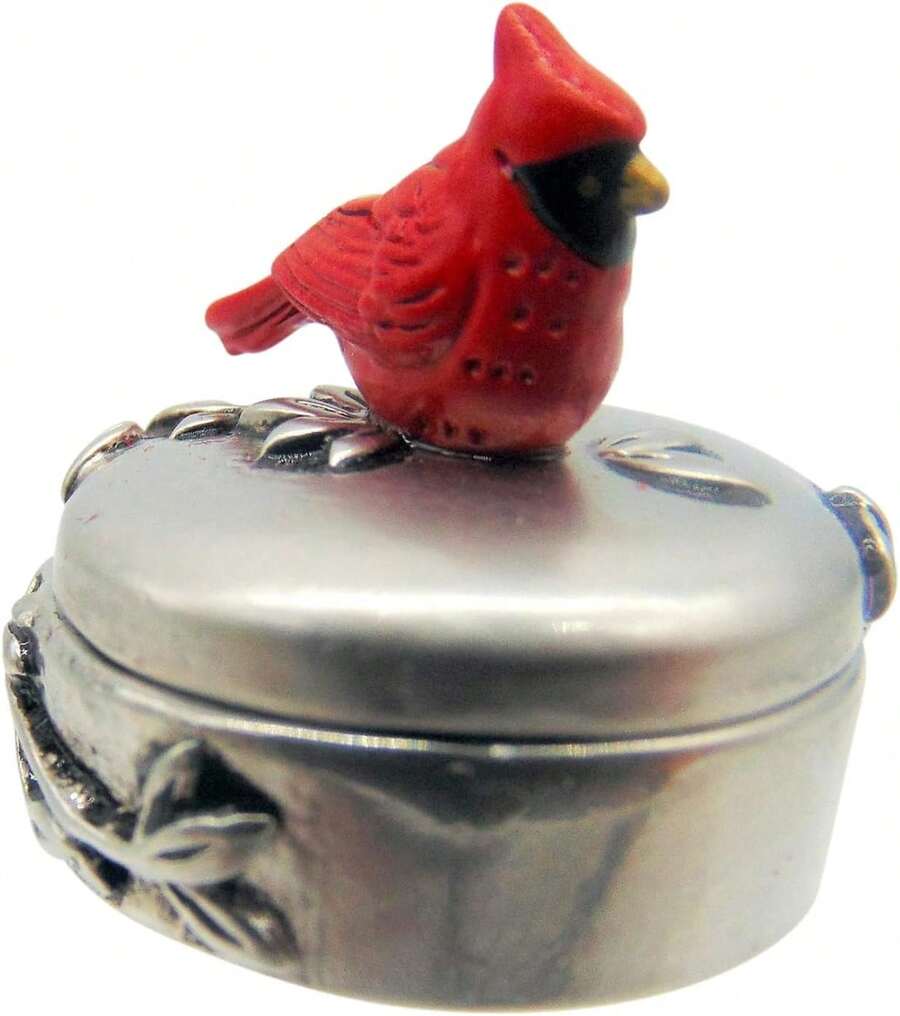 Mini Cardinal Keepsake Box With Prayer Card, Decorative Memorial Charm, 1 Inch - Đỏ - Xem 1