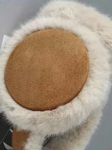 1pc Khaki Color Warm Earmuff Suitable For Outdoor & Daily Wear In Autumn And Winter For Skiing & Keeping Warm Halloween - Khaki - View 5
