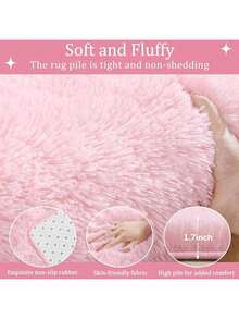 1 Pcs Living Room Rugs Carpet Alfombra Para Sala Rug For Bedroom Bedroom Decor Area Rug For Living Room, 60x90/60x120 Grey High Pile Shag Rug, Ultra Soft Fluffy Anti-Slip Floor Mat, Machine Washable Stain Resistant Pet Carpet, Modern Minimalist Indoor Rug For Bedroom Office - Hồng - Xem 4