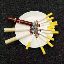 1个逼真仿真香烟雪茄模型玩具，创意恶搞礼物道具，适合角色扮演、生日/情人节礼物 - 彩色 - 查看 1