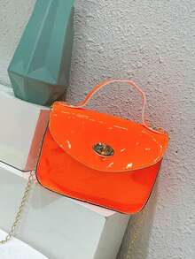 1pc Girl's Patent Leather Crossbody Bag & Coin Purse, Fluorescent Leather Surface, Fashionable Yet Playful, Great Gift - Multicolor - View 13