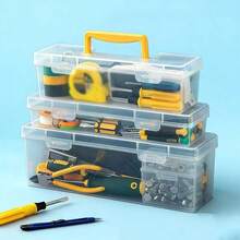 1个全新透明多层工具箱，便携式多功能五金收纳盒，家用扳手螺丝零件整理盒 - 彩色 - 查看 12