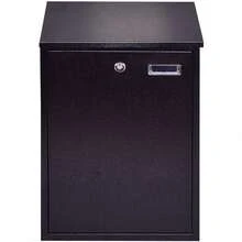 Wall Mounted Mailbox With Large Spaces, Lockable Letterbox With Cover & 2 Keys, Weather Resistant Postbox, Easy To Assemble, Premium Galvanized Steel (Black) - Black - View 5