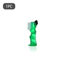 1pc Dual-Head Hard Bristle Toothbrush, Small Handle Denture Cleaning Brush, Orthodontic Double-Sided Toothbrush, Invisible Aligner Cleaning Brush, Travel Essential - Multicolor - View 10