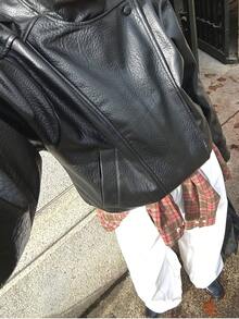 Women's Black PU Leather Jacket, Long Sleeve Zip-Up Bomber Jacket, Autumn/Winter Outerwear, Street Style - Dark Grey - View 9