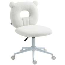 Children's Office Chair, Height-Adjustable Office Chair Without Armrests, Swivel Chair, Task Chair, Computer Chair, White - White - View 9