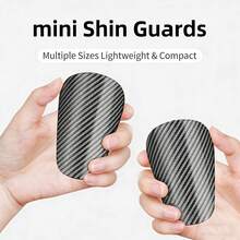 Espinilleras con patrón de fibra de carbono para fútbol, mangas protectoras para piernas de deporte de fútbol, almohadillas protectoras de impacto resistentes profesionales - Negro - Ver 2