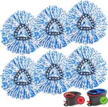 6 Pack Spin Mop Replacement Head For O-Ceda RinseClean 2-Tank Mop Replace Head, Spin Mop Replacement Head Microfiber Mop Refill For Deep Cleaning, Reusable And Machine Washable - Màu A - Xem 1
