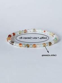 1pc 4mm Mini Energy Stone Charm Bracelet, Natural Stone Layered Bracelet, Agate Beads Yoga Healing Bracelet Jewelry For Women Men Best Friend Gift, Festival Gifts - Multicolor - View 15