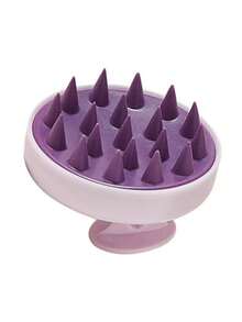 Set de 2 piezas: 1 botella rellenable para limpieza en seco/champú/tinte/permanente, y 1 cepillo masajeador de cuero cabelludo húmedo y seco 2 en 1/cepillo de champú, apto para hombres y mujeres - Morado - Ver 8