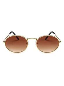 1 Pair Men's Black Round Metal Frame Retro Personalized Small Frame Fashion Fashion Glasses