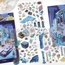 3 Sheets PET 3D Scenery Stickers + 1 Sheet Scene Paper Card - Miniature DIY Fun Craft Decals For Journal & Model Making - Multicolor - View 4