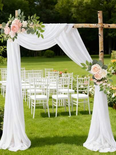 2 st. vitt transparent tyg, lämpligt för födelsedagsdekorationer, bröllopsbågsdekorationer, bruddusch, frieri, förlovning, scendekorationer, kyrkdekorationer, trappdekorationer, stolsryggdekorationer, babyshower, festdukar, blomsterpresentinslagning, hotelltakdekorationer, rumsdekorationer, heminredning, festgåvor