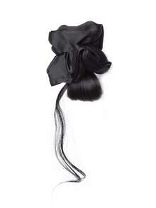 8英寸低马尾假发，带夹子，女士豹纹发带，仿真花苞发型，自然蓬松盘发，假发套装，适合女性