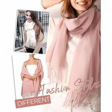 FURTALK Winter Scarf For Women Pashmina Shawl Wraps Soft Warm Fashion Blanket Scarves Gifts - 09-嬰兒粉紅 - 查看 3