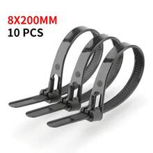 10Set (10pcs/Set)Cable Ties Zip Nylon Plastic Releasable Wraps Ratchet Wire - Black - View 9