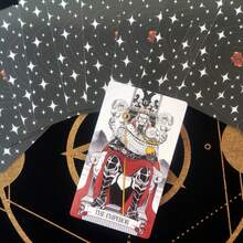 12x7厘米卡片尺寸，80张/套，魔法庄园塔罗牌，附带指南手册，高品质纸质卡片，经久耐用，游戏礼品，派对卡牌游戏 - 黑色 - 查看 7