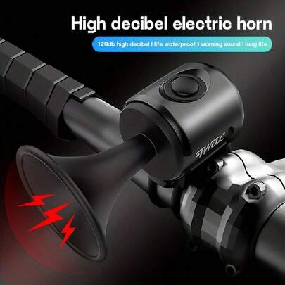 120dB Electric Bicycle Horn, IPX4 Waterproof Electronic Bike Bell For Adult Bicycle, Scooter Handle