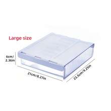 1个透明抽屉收纳盒，塑料材质，适用于化妆品、文具、办公用品等，家庭办公室收纳风格，透明网格图案，桌面/壁挂式收纳盒，适用于办公室、学生书桌、浴室、厨房台面抽屉收纳，家居收纳必备品