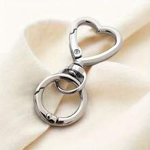 4/6/10个装心形金属钥匙扣 - 耐用开口设计，带旋转扣，抛光表面 | DIY钥匙扣、婚礼回礼、情人节礼物 - 兼容金属绳/线，男女皆宜的时尚钥匙扣配件 - 鑰匙扣 - 查看 3
