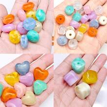 DIY亚克力珠，包括扁珠/管珠/心形珠/方珠，可用于服装装饰、珠宝制作、工艺品、房间装饰、艺术创作、项链、手链、耳环、手机和包包挂饰等。 - 混色 - 查看 3