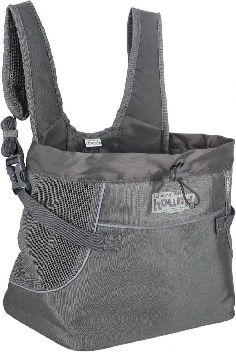 Outward Hound PupPak Dog Front Carrier, Medium, Grey U2013 Hands-Free Hiking &Amp; Camping Pet Backpack For Small Pets Up To 20 Lbs, Padded Straps, Breathable Mesh, Water-Resistant, Safety Clip - ColorA - 查看 1